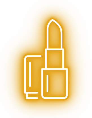 Neon yellow lipstick icon