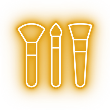 Neon yellow brushes icon